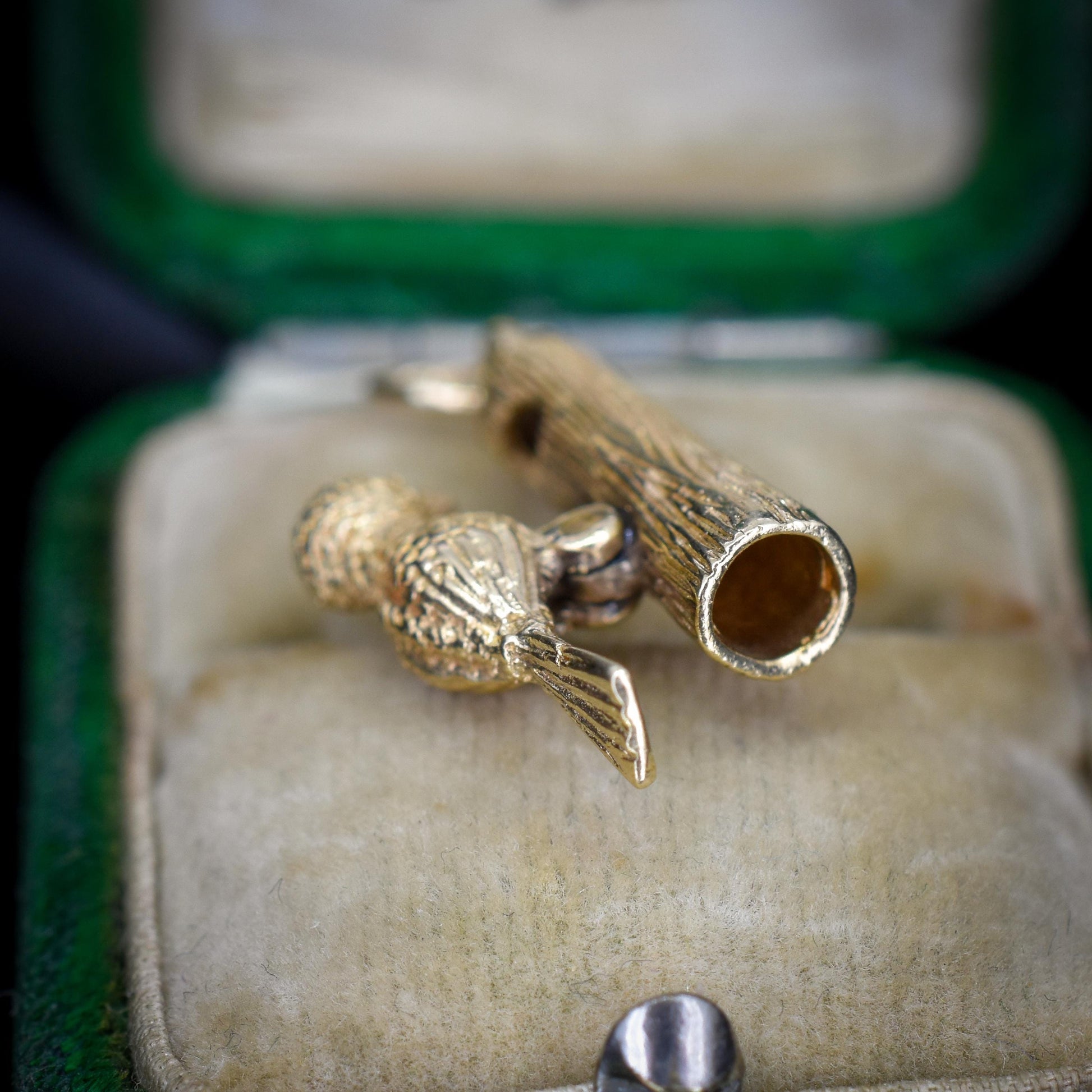 Vintage Articulated Woodpecker Bird 9ct Yellow Gold Charm Pendant