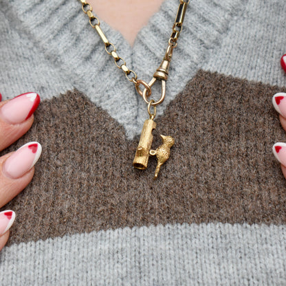 Vintage Articulated Woodpecker Bird 9ct Yellow Gold Charm Pendant