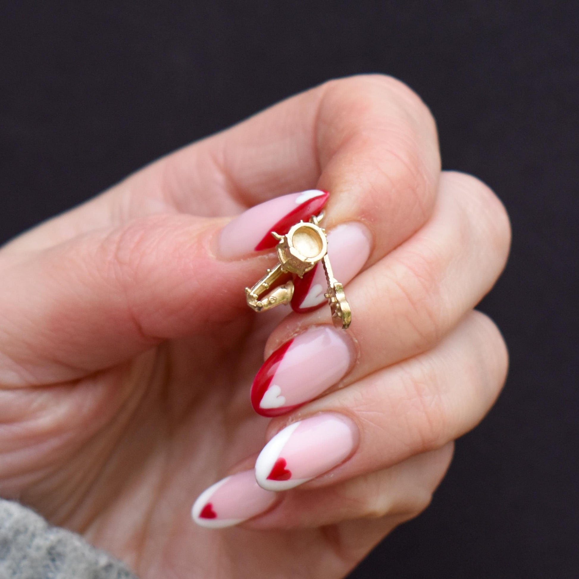 Vintage 9ct Gold Trio of Musical Instruments Charm Pendant