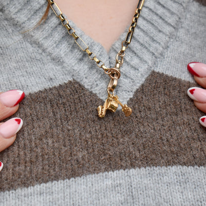 Vintage 9ct Gold Trio of Musical Instruments Charm Pendant