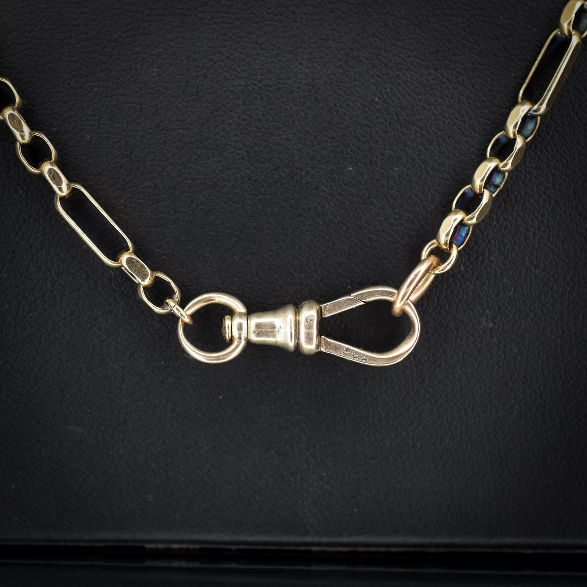 Vintage 9ct Gold 19″ Fancy Link Chain Necklace with Dog Clip