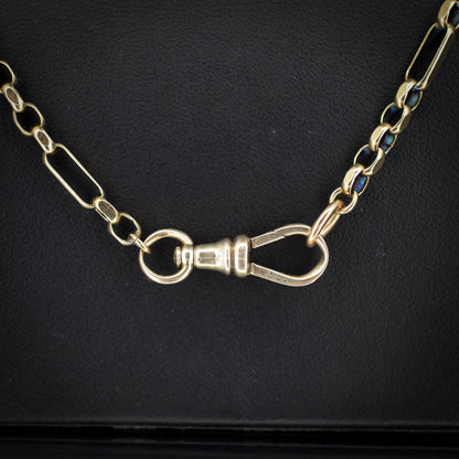 Vintage 9ct Gold 19″ Fancy Link Chain Necklace with Dog Clip