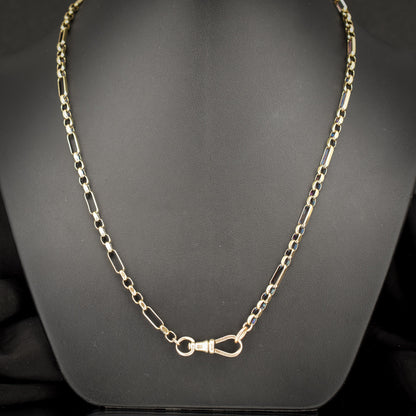 Vintage 9ct Gold 19″ Fancy Link Chain Necklace with Dog Clip