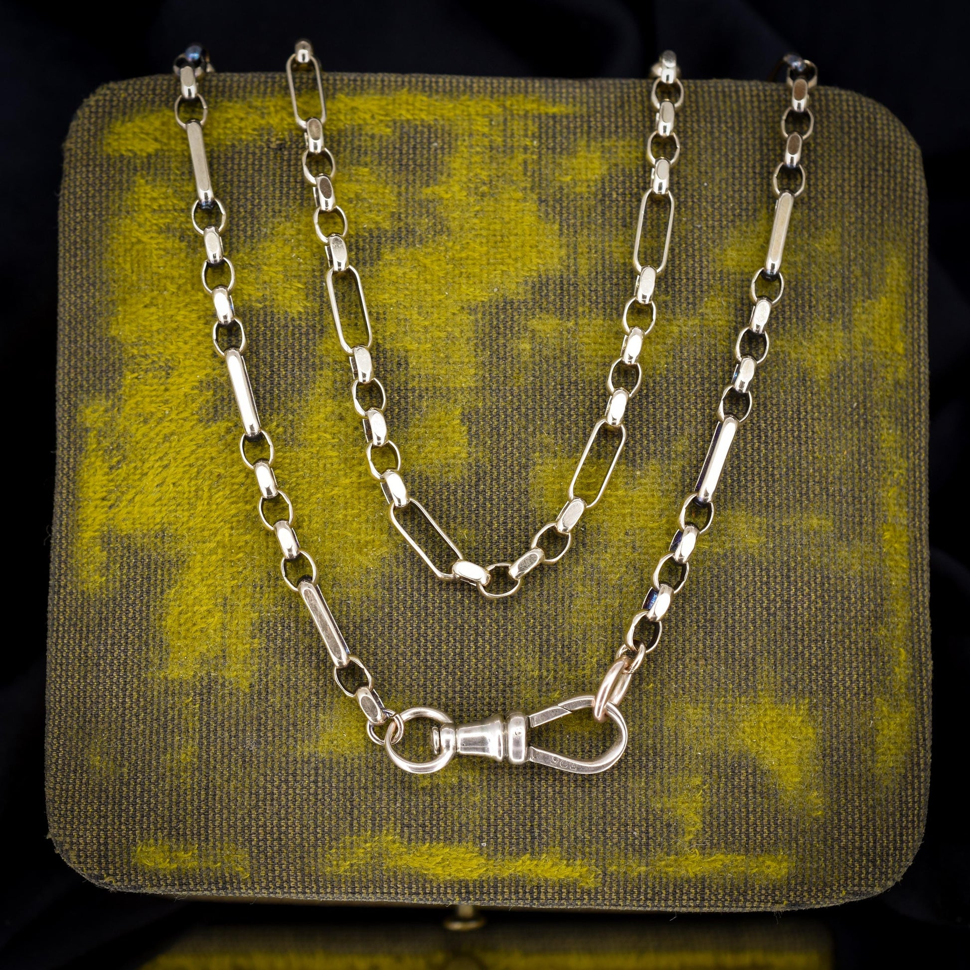 Vintage 9ct Gold 19″ Fancy Link Chain Necklace with Dog Clip