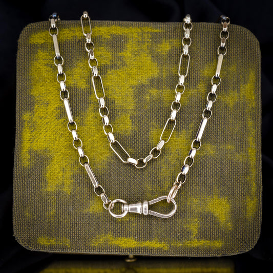 Vintage 9ct Gold 19″ Fancy Link Chain Necklace with Dog Clip