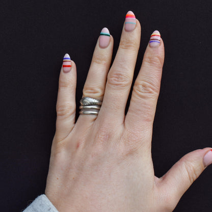 Antique French Snake Serpent Silver Coiled Dress Ring