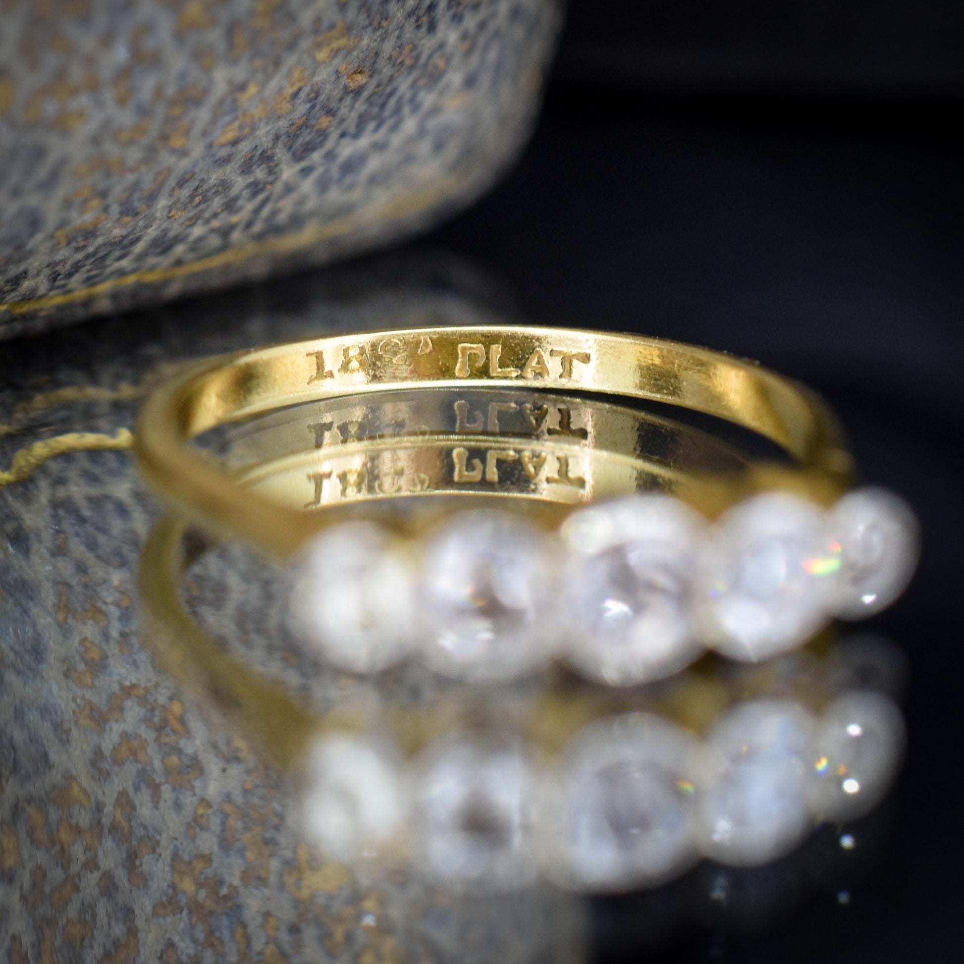 Antique Diamond Five Stone Bezel 18ct Gold Platinum Ring - 0.50ct