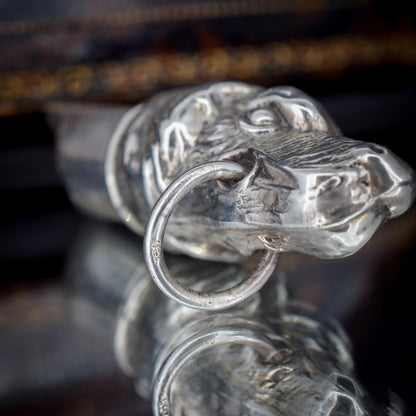 Vintage Sterling Silver Novelty Hunting Dog Whistle Pendant