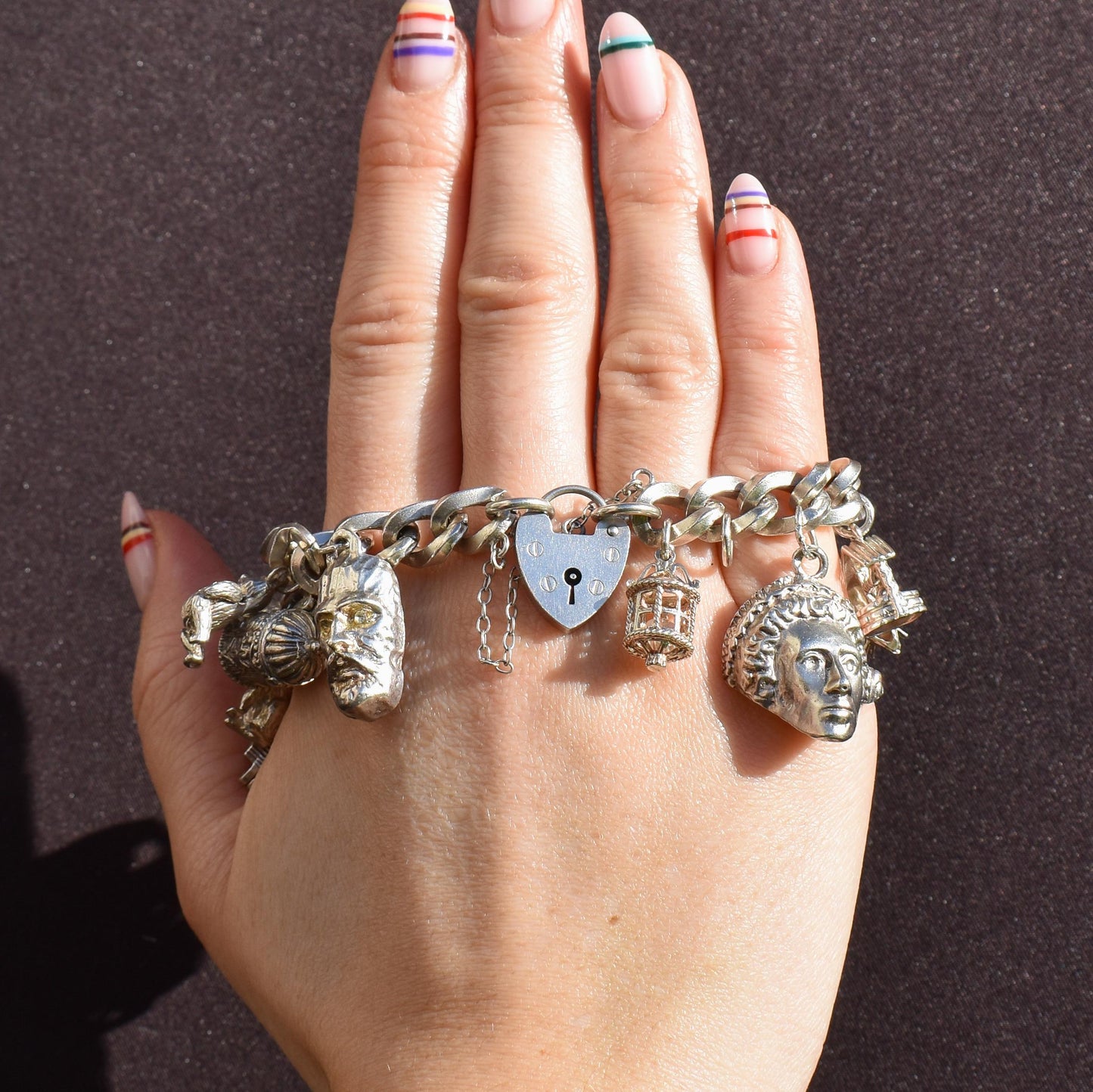 Vintage 90g Sterling Silver Multi Charm Bracelet | 7"