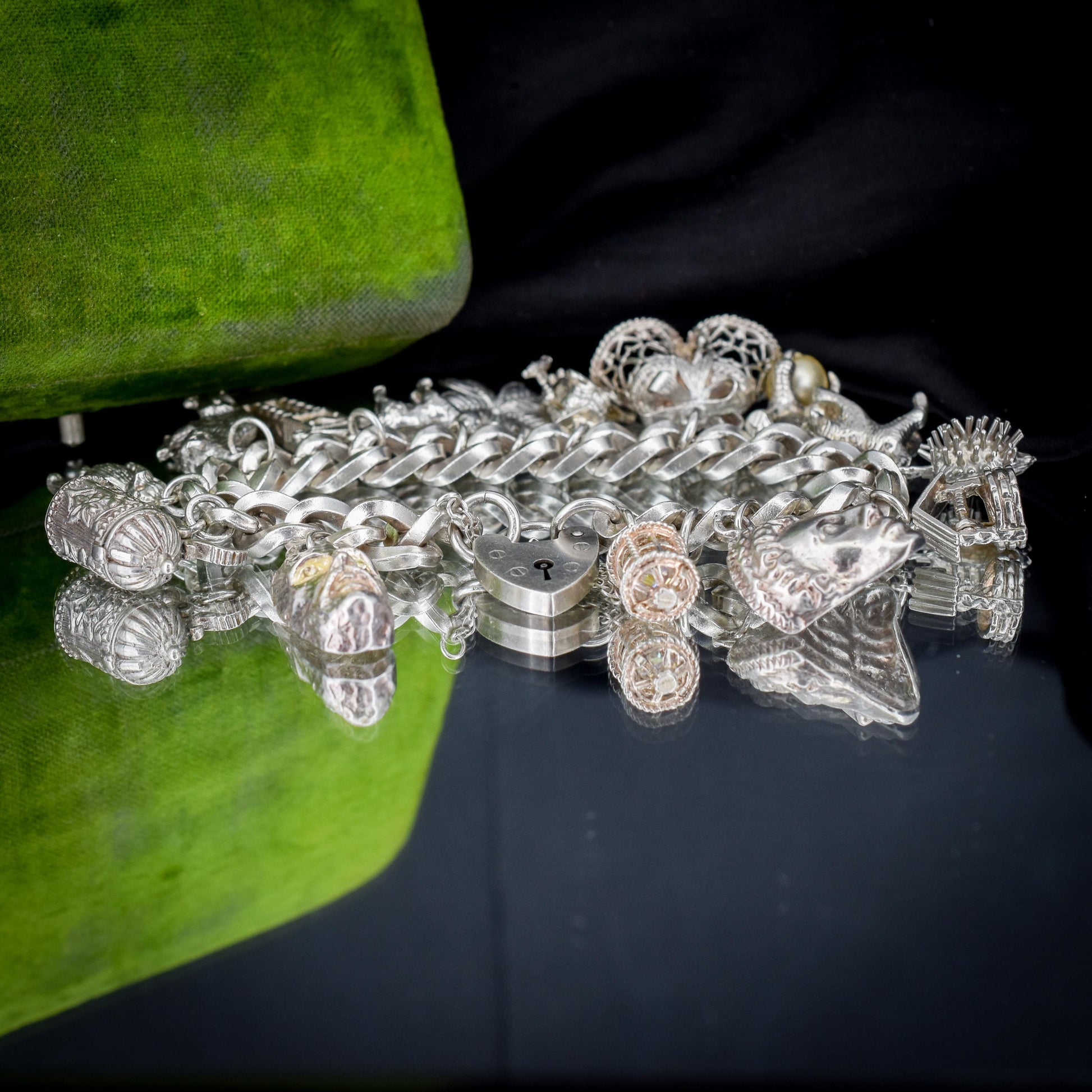 Vintage 90g Sterling Silver Multi Charm Bracelet | 7"