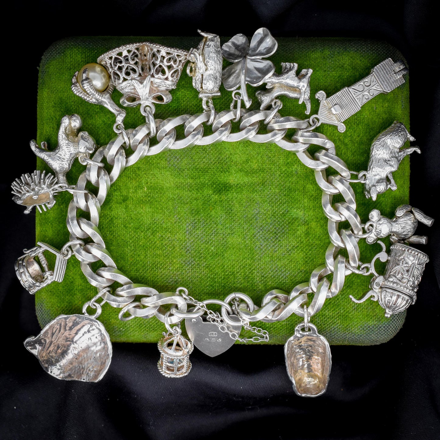 Vintage 90g Sterling Silver Multi Charm Bracelet | 7"