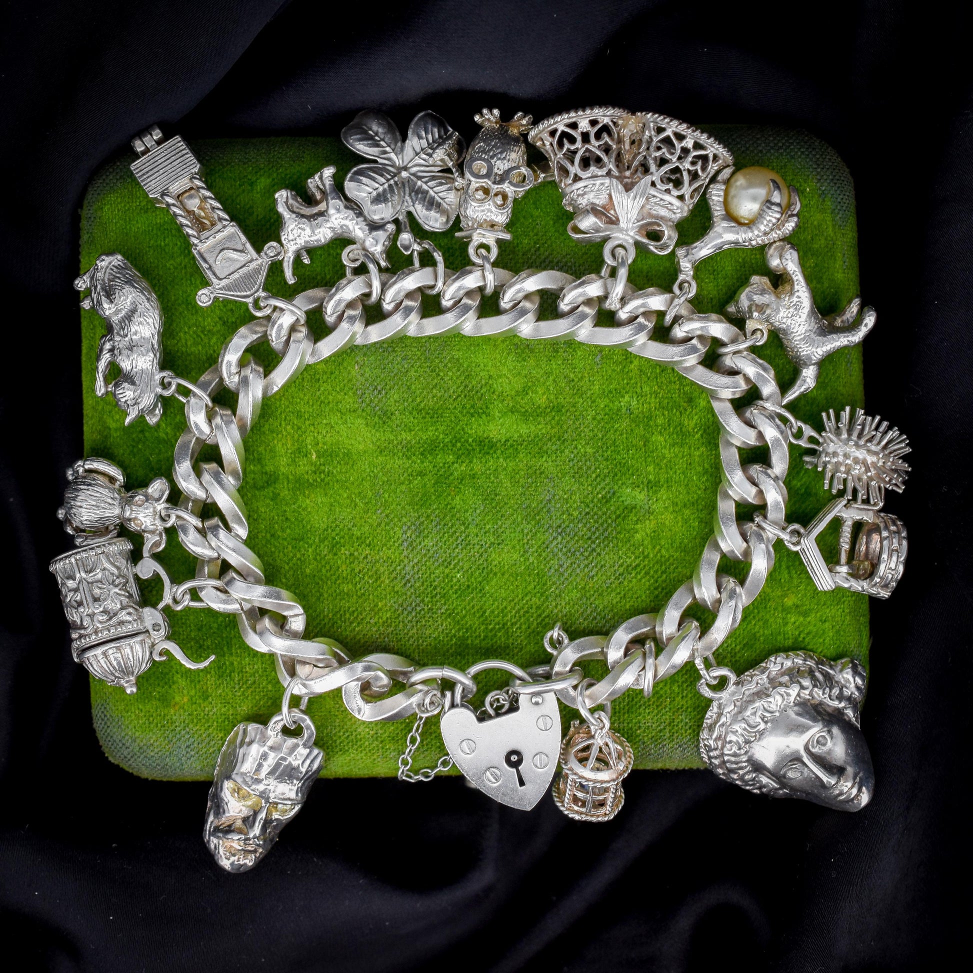 Vintage 90g Sterling Silver Multi Charm Bracelet | 7"