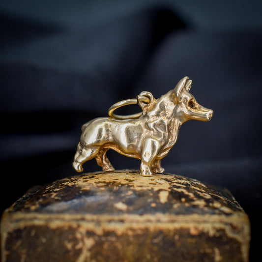 Vintage 9ct Gold Corgi Dog Charm Pendant | London 1968
