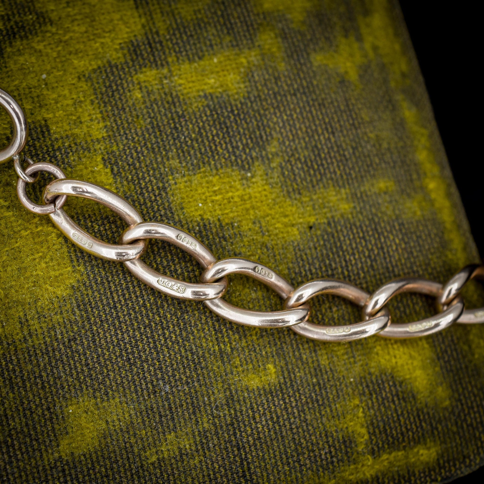 Antique 9ct Gold Oval Link Albert Watch Chain 14" | Birmingham 1902