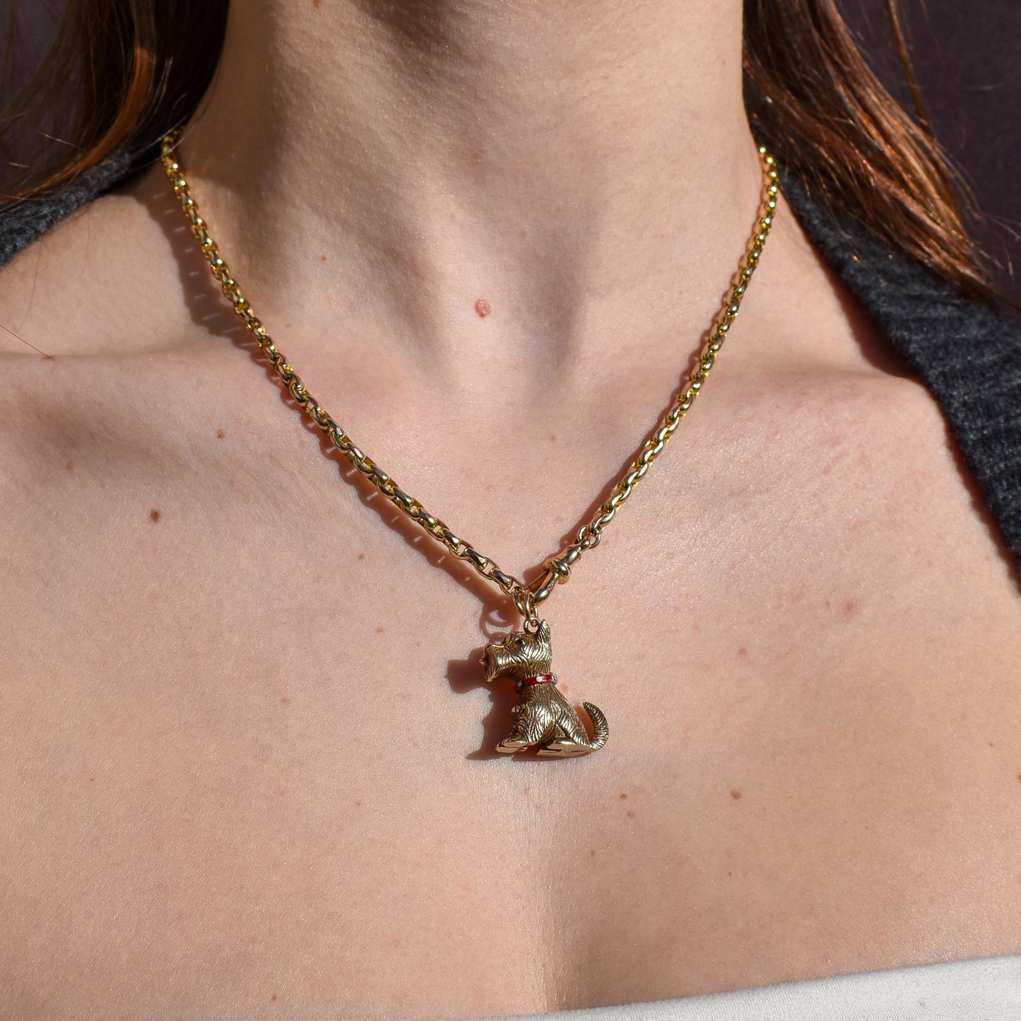 Vintage 9ct Gold Enamelled Scottie Terrier Dog Charm | London 1976