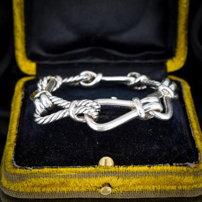 David Yurman Thoroughbred Loop Sterling Silver Chain Bracelet | 7"