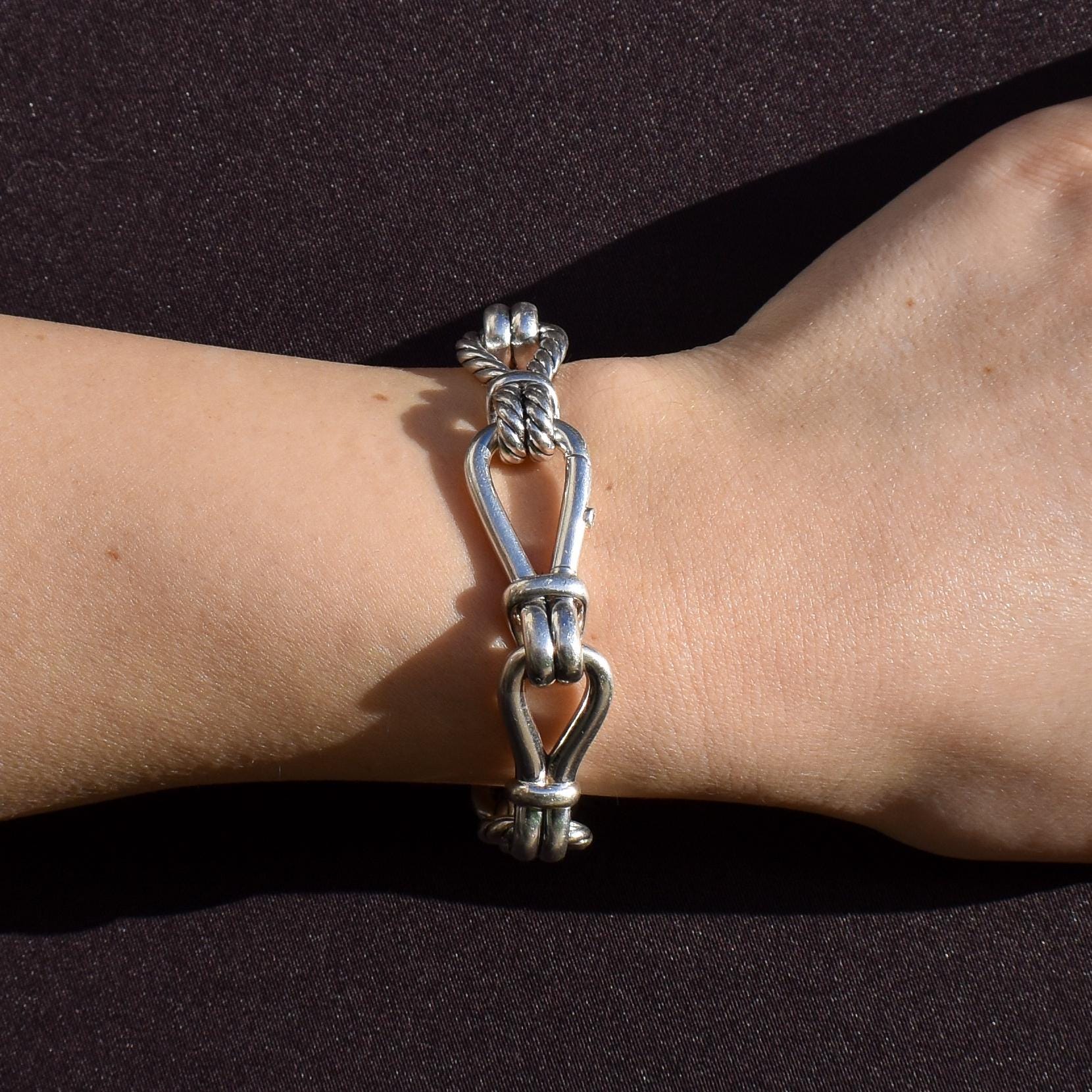 David Yurman Thoroughbred Loop Sterling Silver Chain Bracelet | 7"