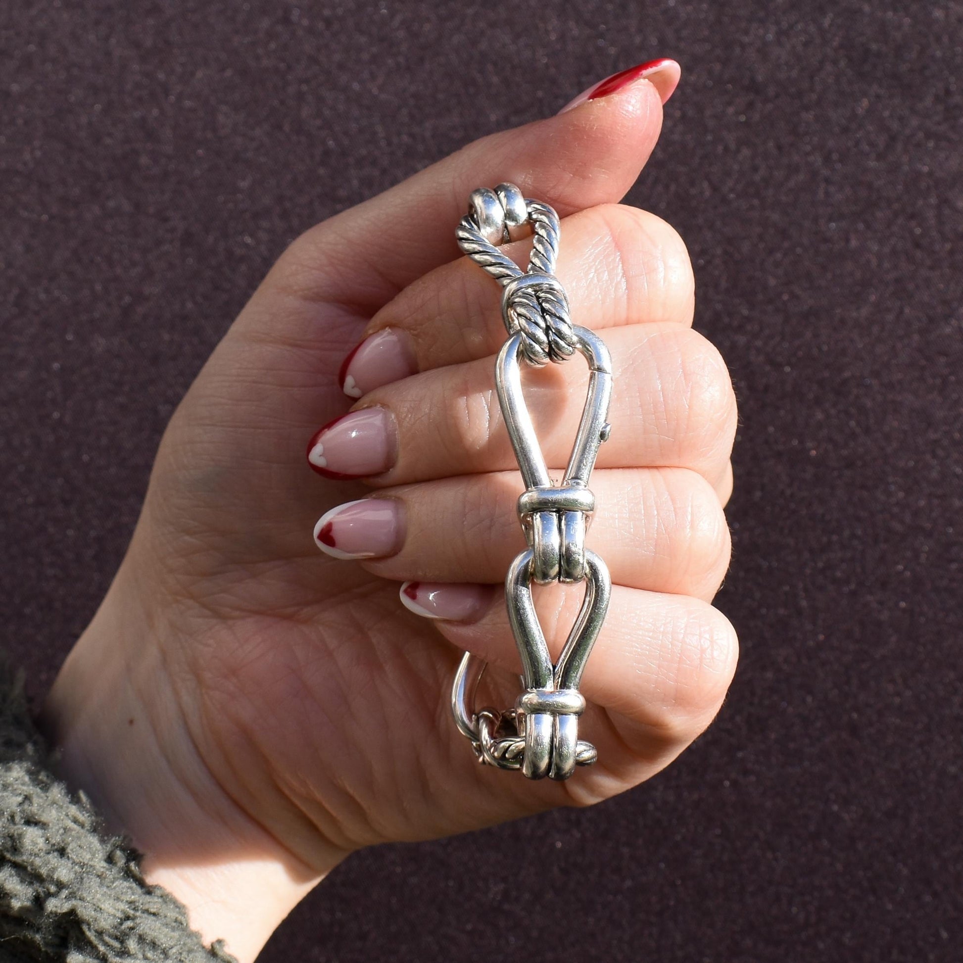 David Yurman Thoroughbred Loop Sterling Silver Chain Bracelet | 7"