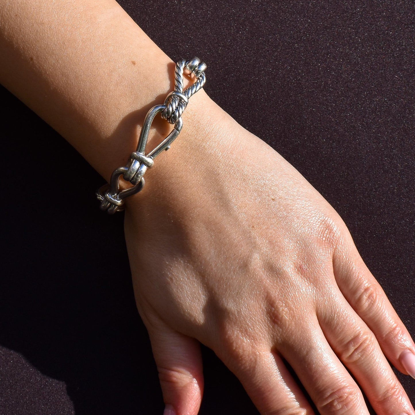 David Yurman Thoroughbred Loop Sterling Silver Chain Bracelet | 7"