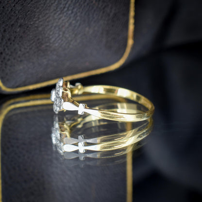 Antique Diamond Cluster Daisy 18ct Gold and Platinum Ring