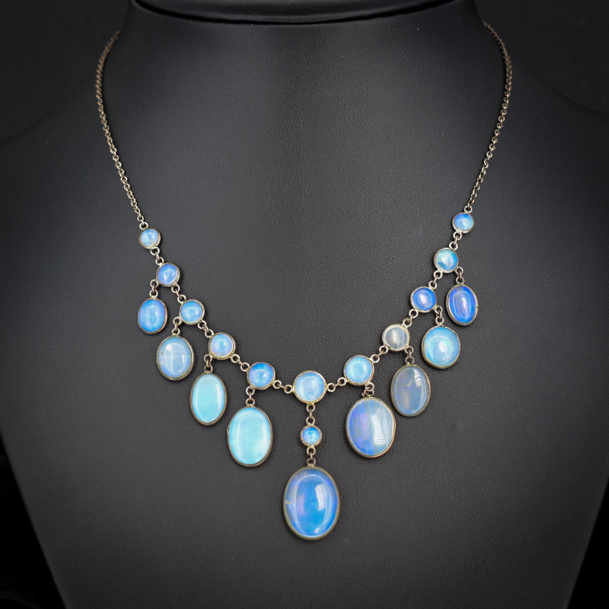 Antique Edwardian Opal Fringe Festoon Necklace | 15"