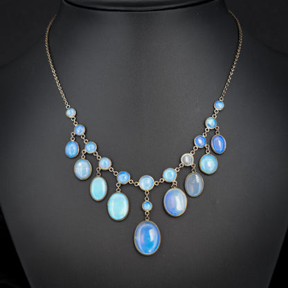 Antique Edwardian Opal Fringe Festoon Necklace | 15"