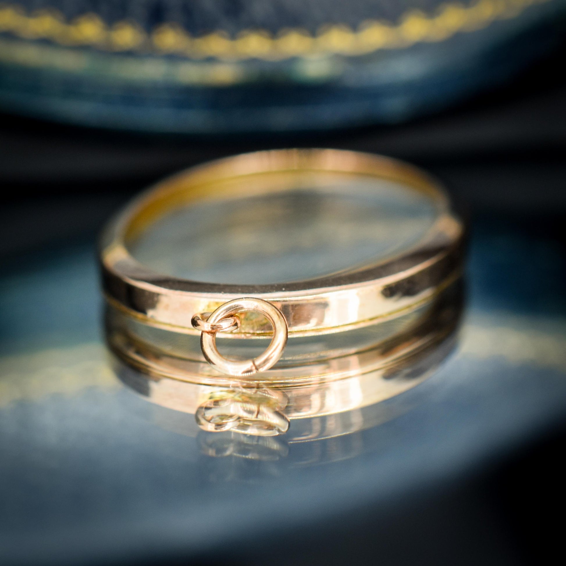 Antique Oval Glass 9ct Gold Large Photo Locket Pendant