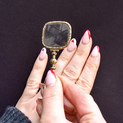 Antique Quizzing Magnifying Glass Rolled Gold Pendant | Georgian