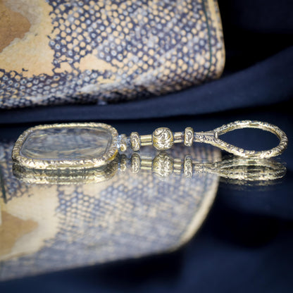 Antique Quizzing Magnifying Glass Rolled Gold Pendant | Georgian