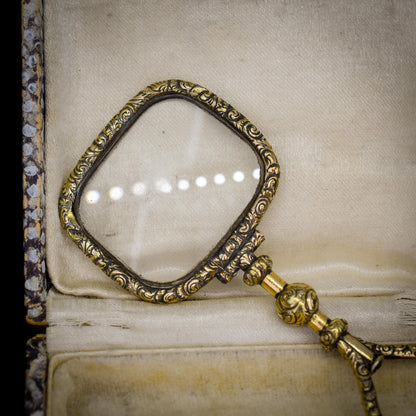 Antique Quizzing Magnifying Glass Rolled Gold Pendant | Georgian