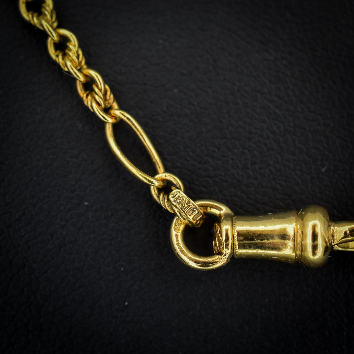 Antique 15ct Yellow Gold Fancy Link Chain Necklace with 18ct Dog Clip | 19.75"