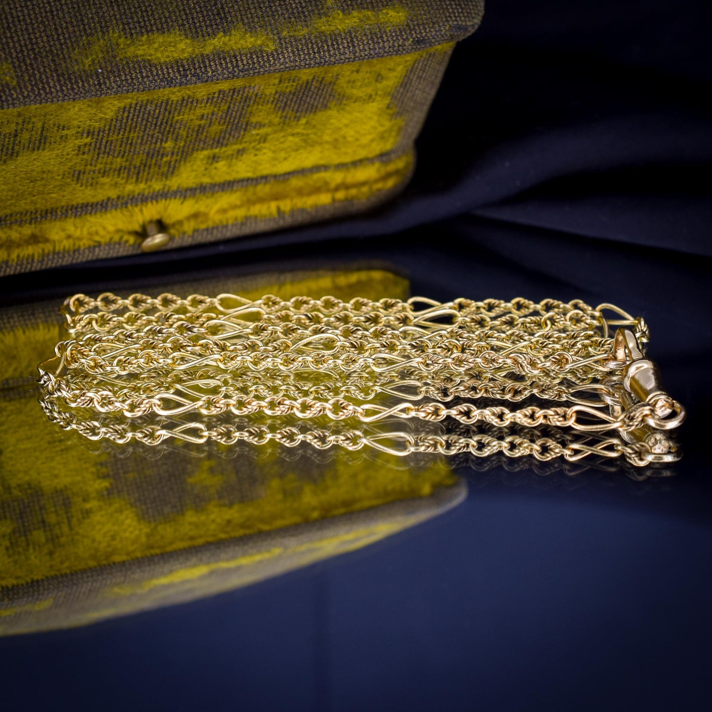 Antique 15ct Yellow Gold Fancy Link Chain Necklace with 18ct Dog Clip | 19.75"