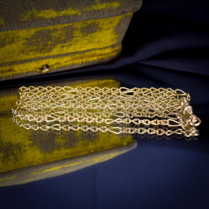 Antique 15ct Yellow Gold Fancy Link Chain Necklace with 18ct Dog Clip | 19.75"