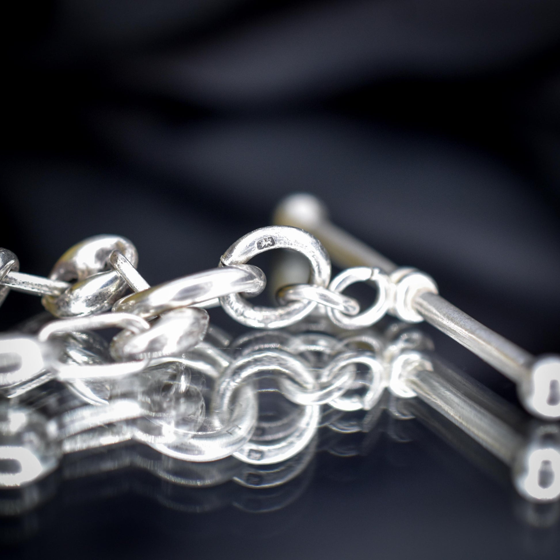 Vintage Sterling Silver 20" Mariner Anchor Link Chain Necklace with T-Bar