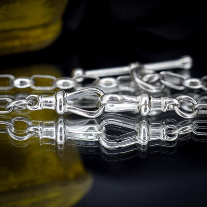 Vintage Sterling Silver 20" Mariner Anchor Link Chain Necklace with T-Bar