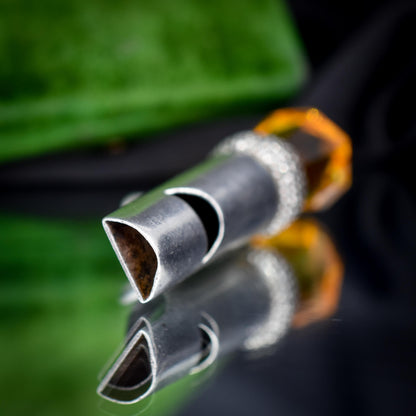 Antique Scottish Thistle Sterling Silver Whistle Charm Pendant