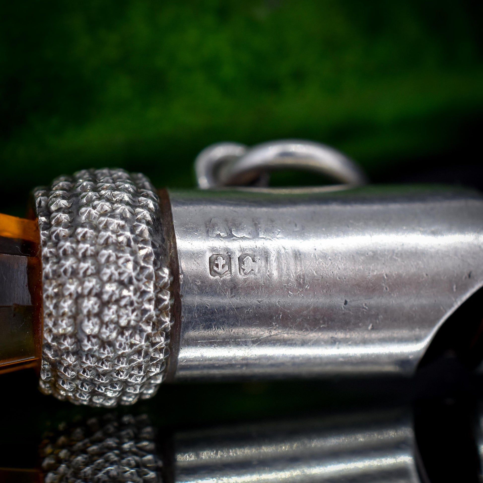 Antique Scottish Thistle Sterling Silver Whistle Charm Pendant