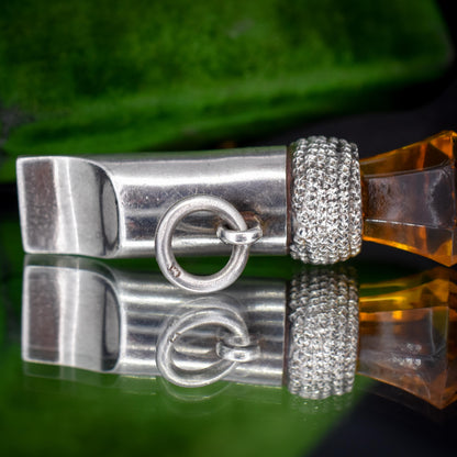 Antique Scottish Thistle Sterling Silver Whistle Charm Pendant