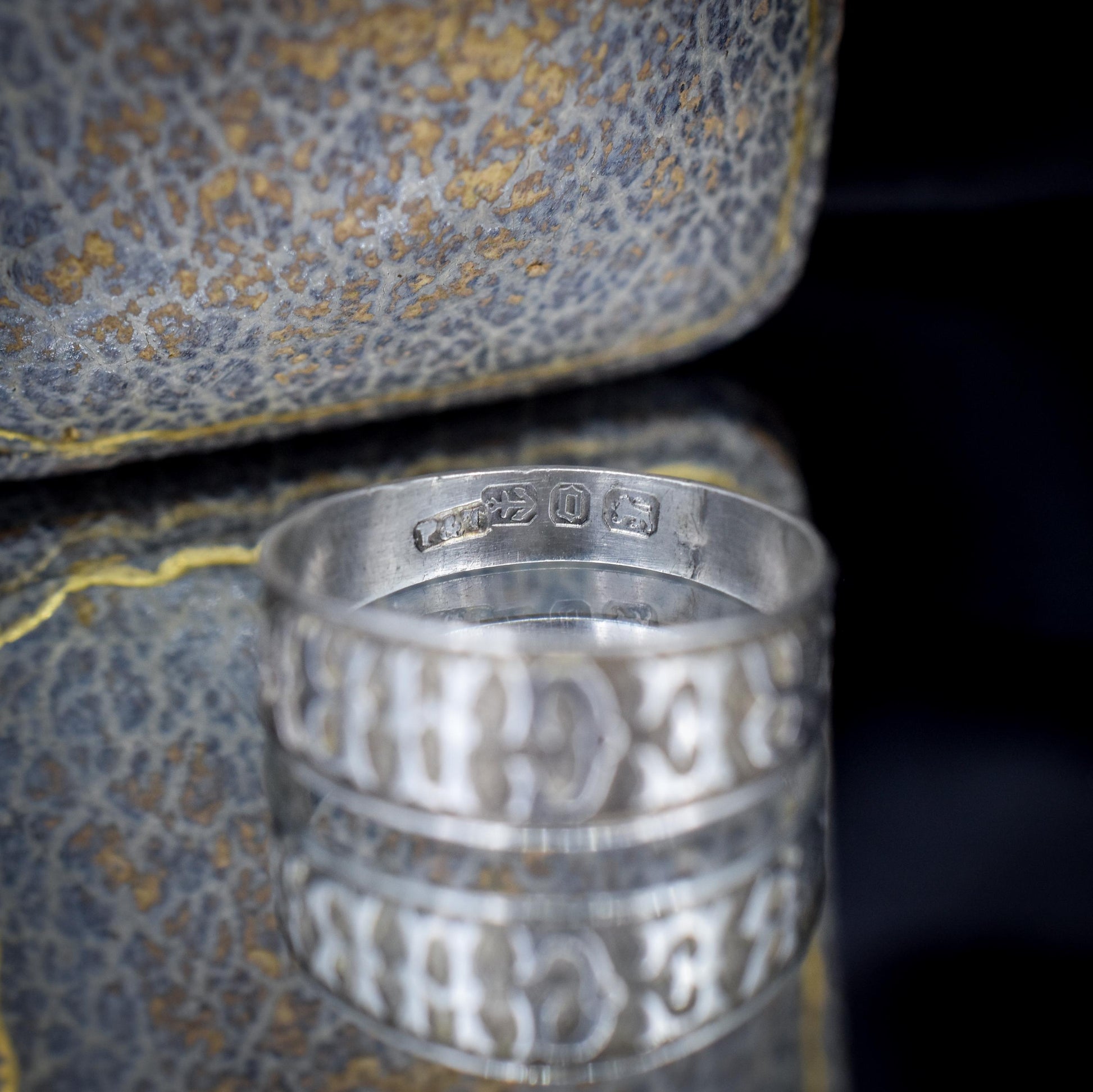 Antique REGARD Sterling Silver Chunky Band Ring