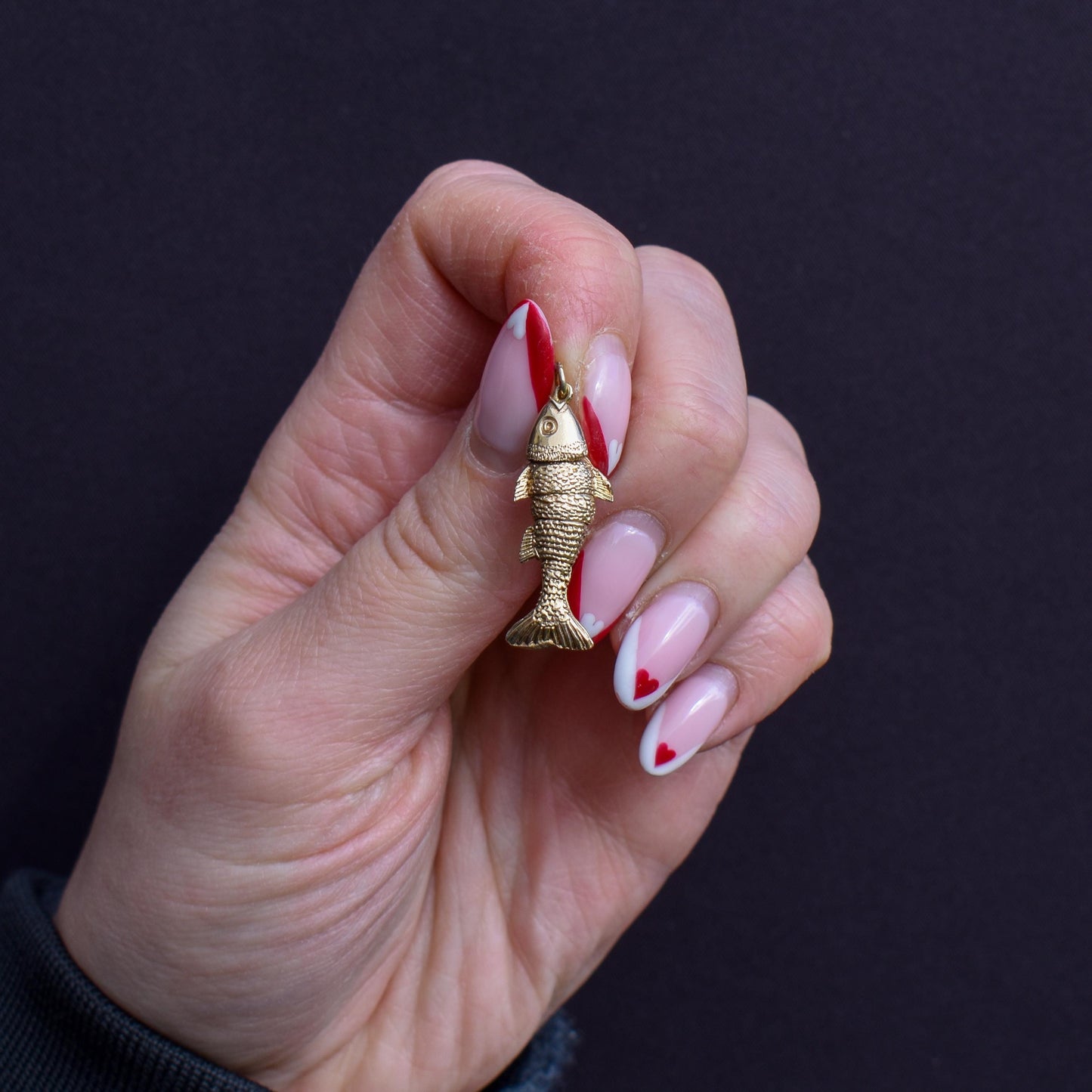 Vintage 9ct Gold Articulated Fish Charm | London 1972