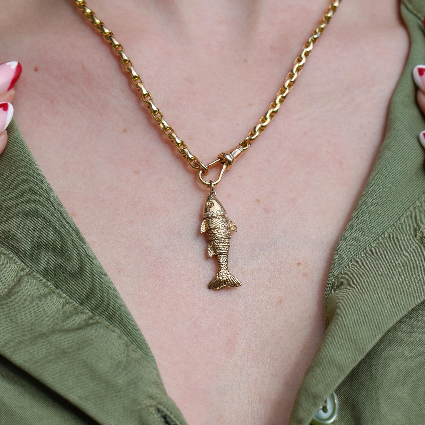 Vintage 9ct Gold Articulated Fish Charm | London 1972