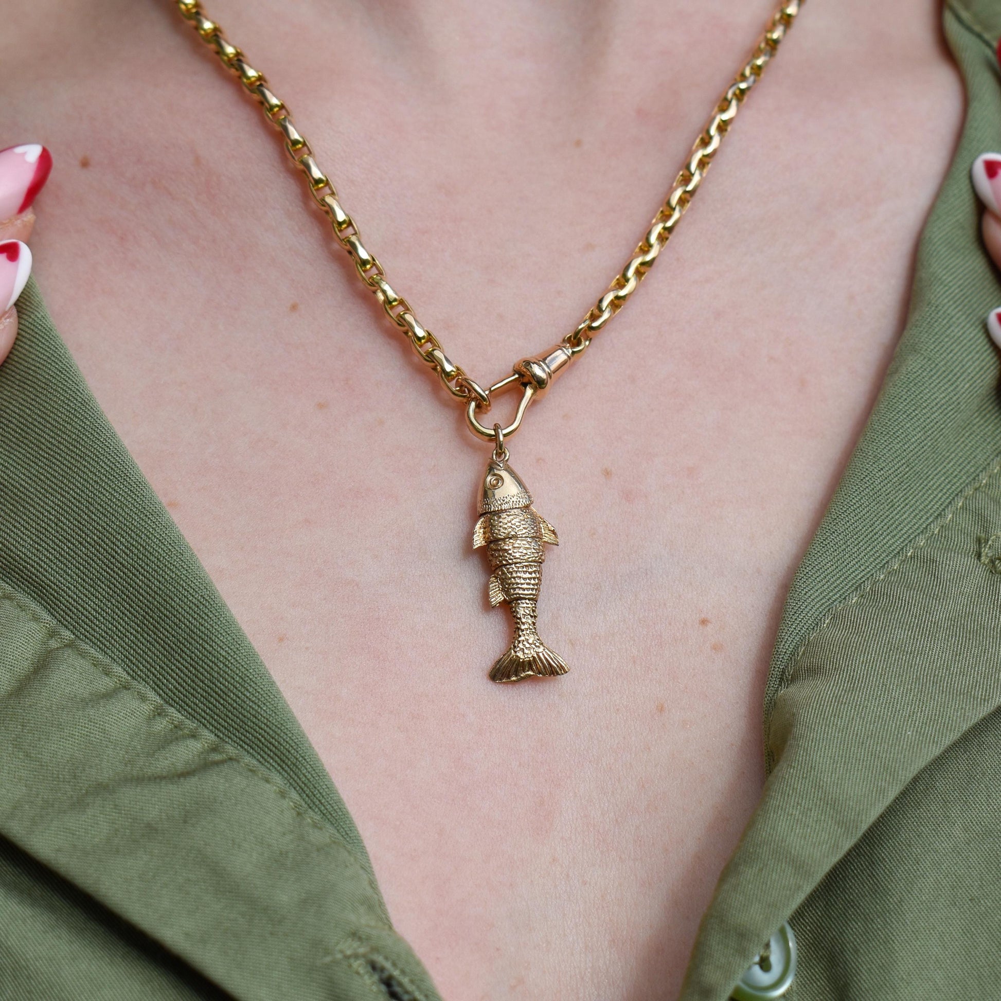 Vintage 9ct Gold Articulated Fish Charm | London 1972