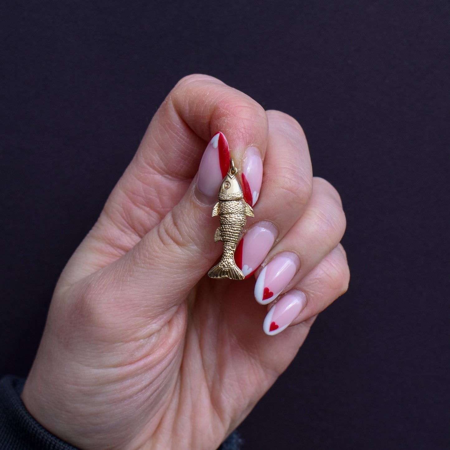 Vintage 9ct Gold Articulated Fish Charm | London 1972