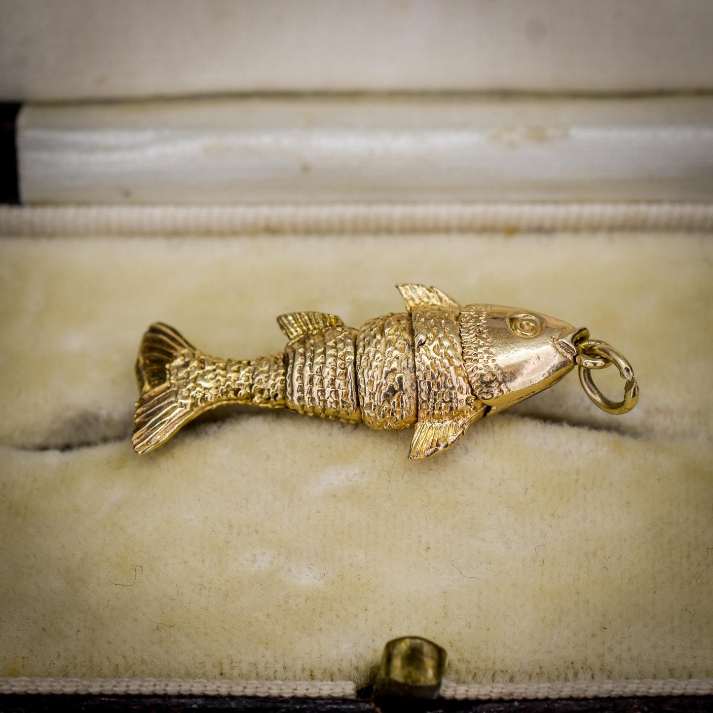 Vintage 9ct Gold Articulated Fish Charm | London 1972