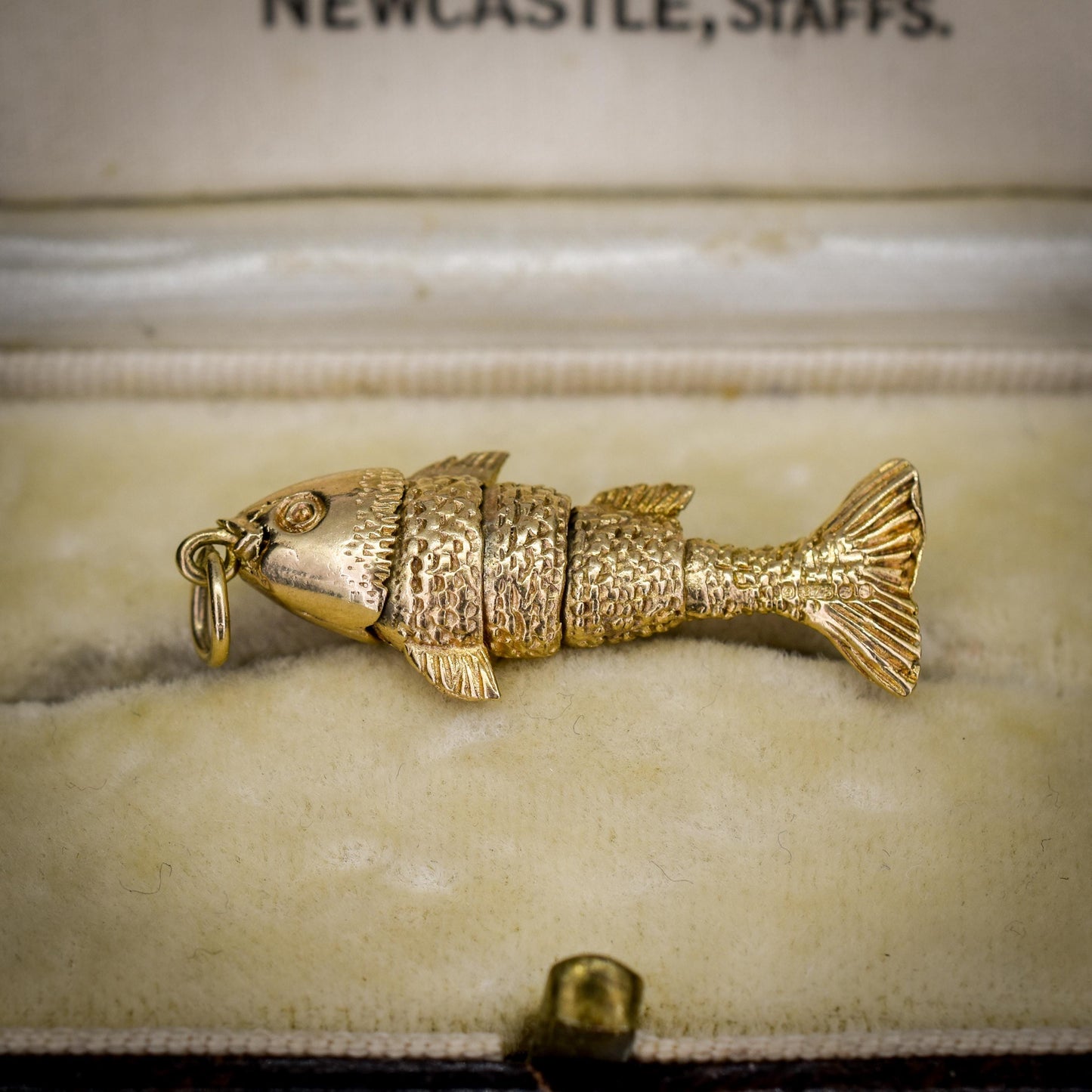 Vintage 9ct Gold Articulated Fish Charm | London 1972