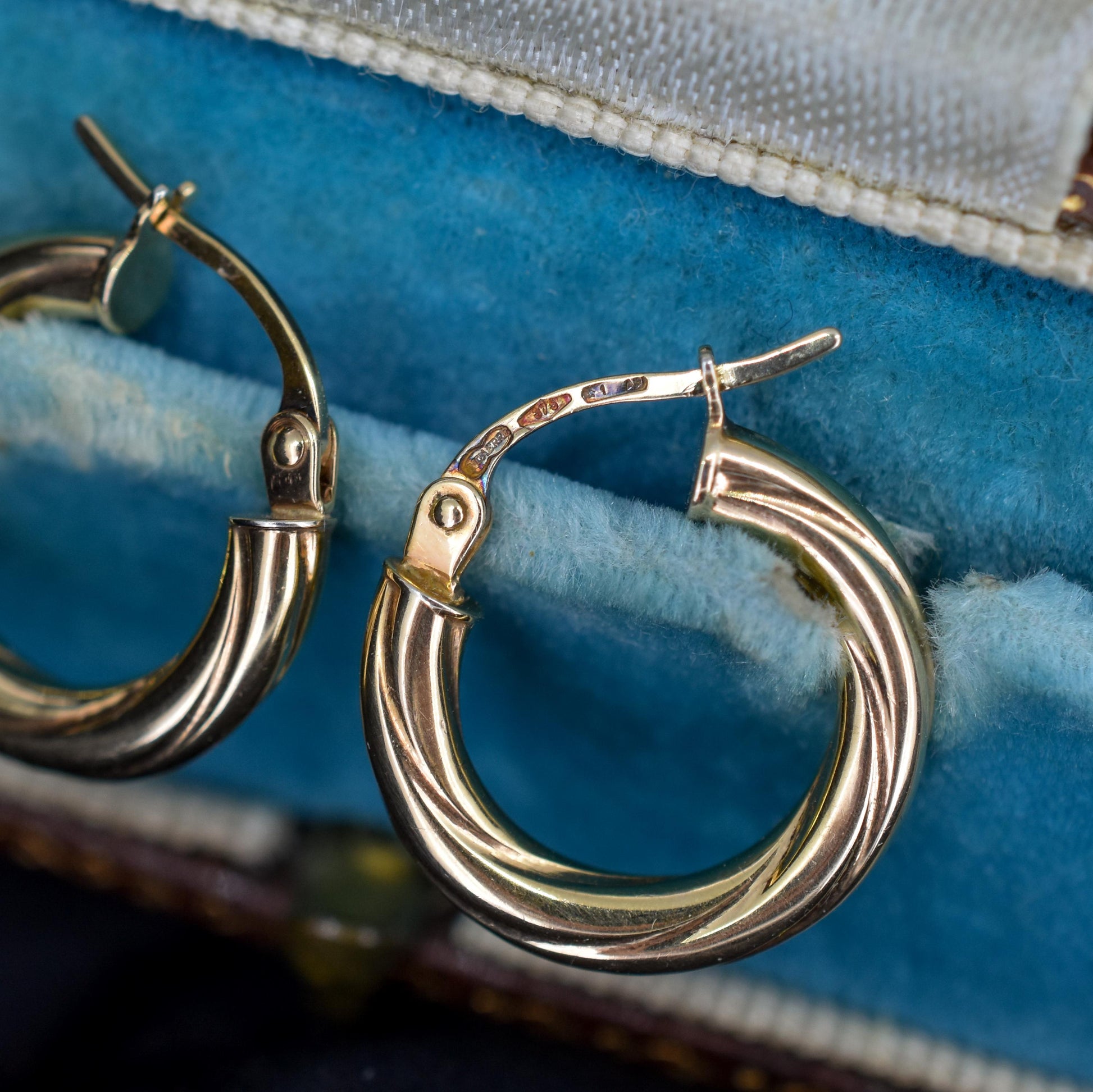 Vintage 9ct Yellow Gold Hoop 'Hoops' Earrings