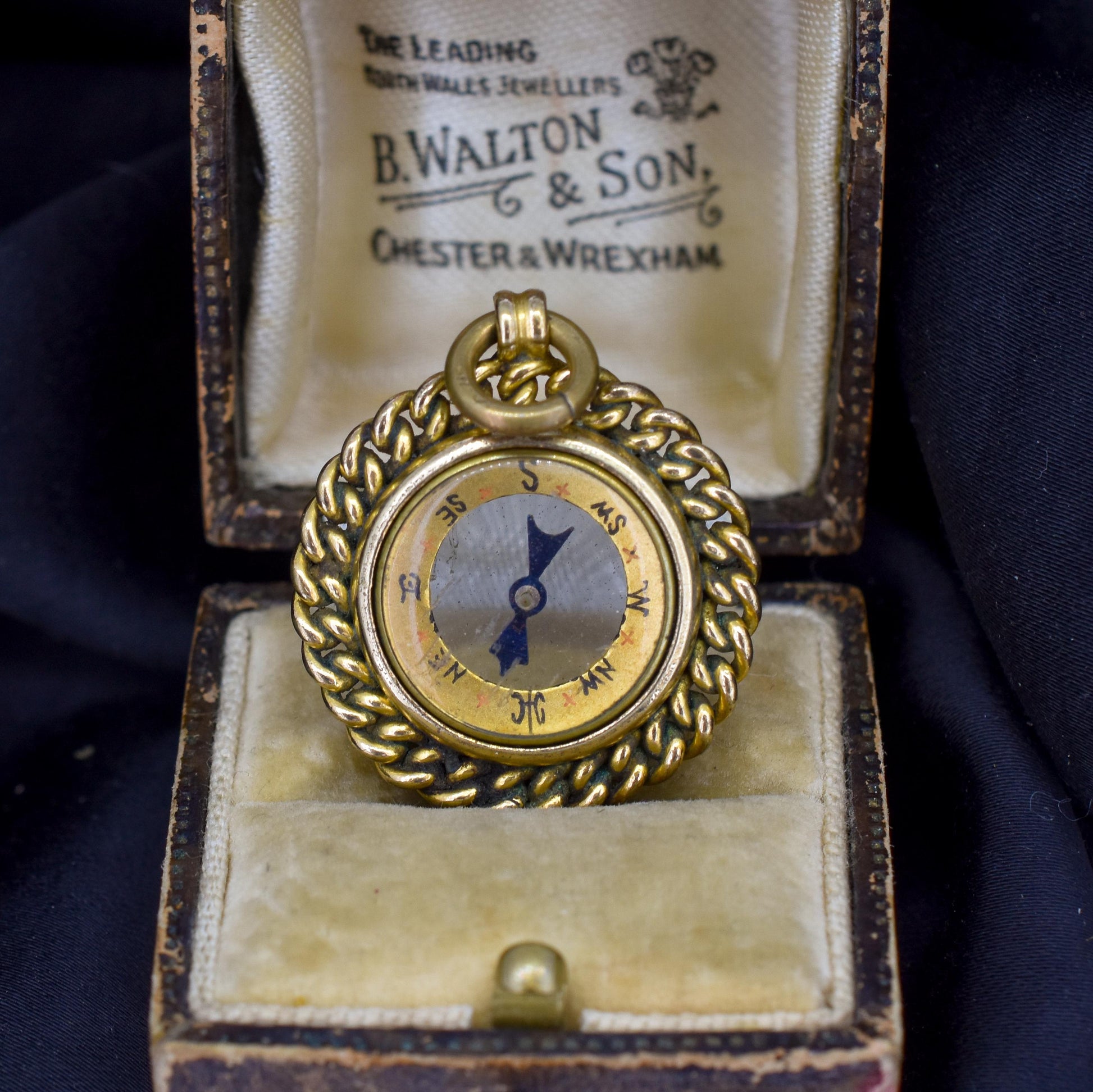 Antique Rolled Gold Compass Pendant Charm