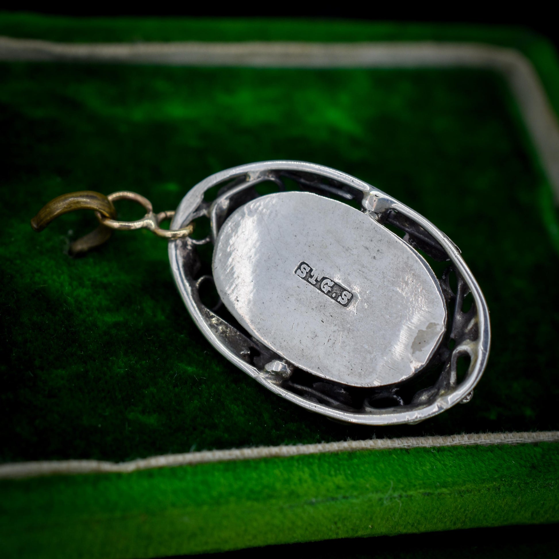 Arts and Crafts Opal Doublet Silver Statement Pendant