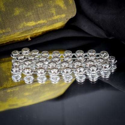 Antique Clear Paste Riviere Silver Short Collar Necklace | 15.5"