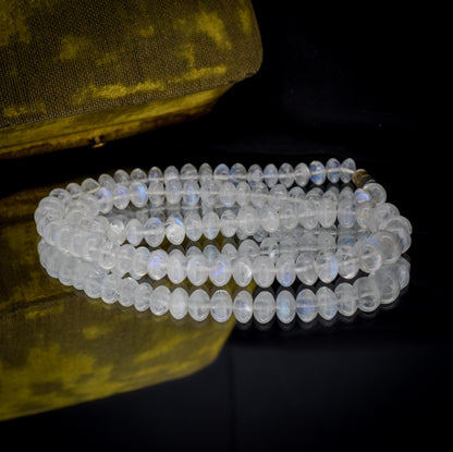 Rainbow Moonstone Beaded Necklace | 16.5"